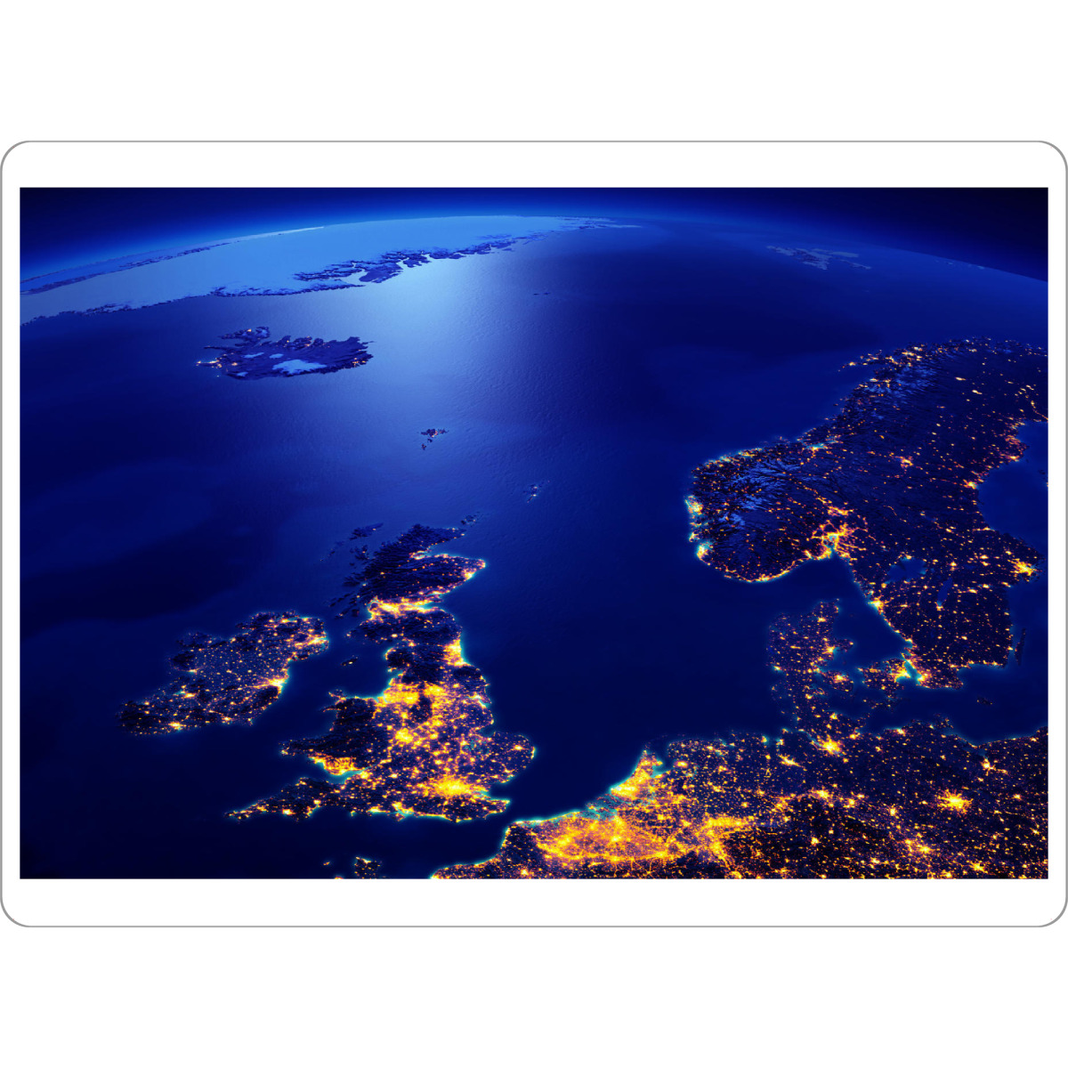 Tischset "Northern Europe Night View From Space" artboxONE - Natur,Galaxy