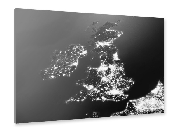 Alu-Dibond "Great Britain Night View From Space 2" 30x20 cm artboxONE