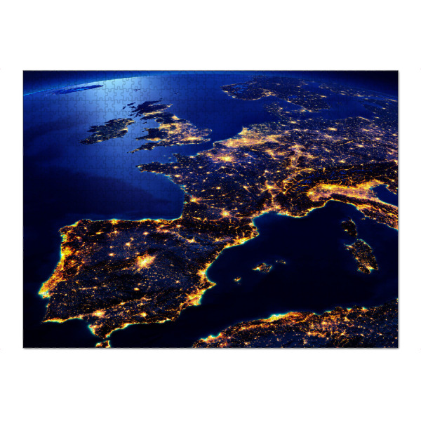 Puzzle Ravensburger "Western Europe Night View From Space" artboxONE - Galaxy