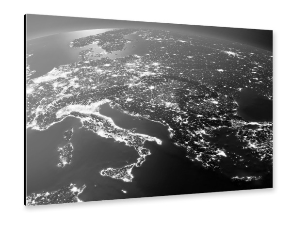 Alu-Dibond "Southern Europe Night View From Space 2" 30x20 cm artboxONE