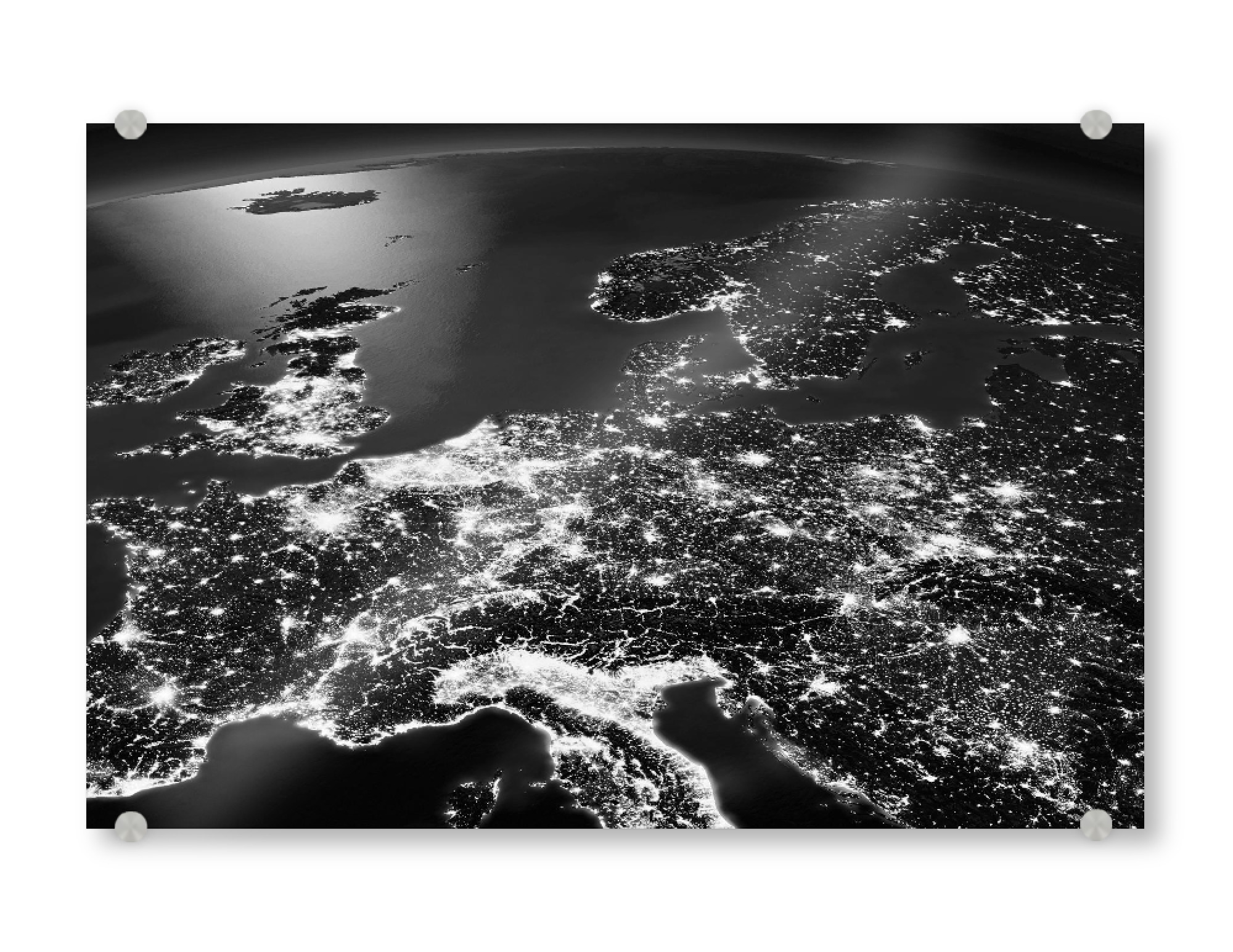 Acrylglasbild "Central Europe Night View From Space 2" artboxONE - Galaxy