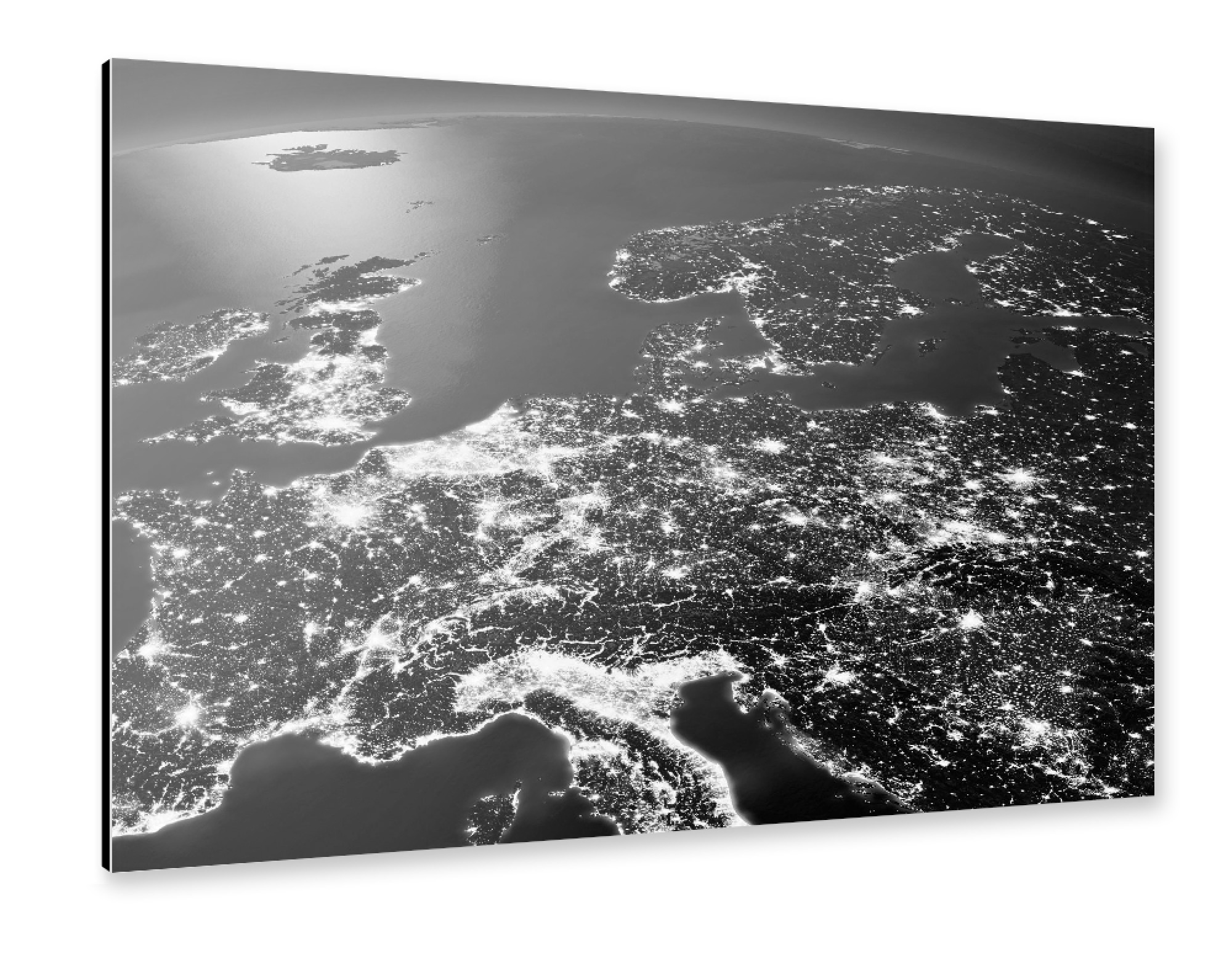 Alu-Dibond "Central Europe Night View From Space 2" 75x50 cm artboxONE