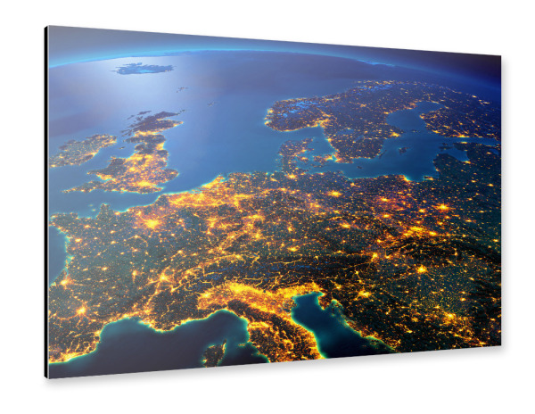 Alu-Dibond "Central Europe Night View From Space" 30x20 cm artboxONE