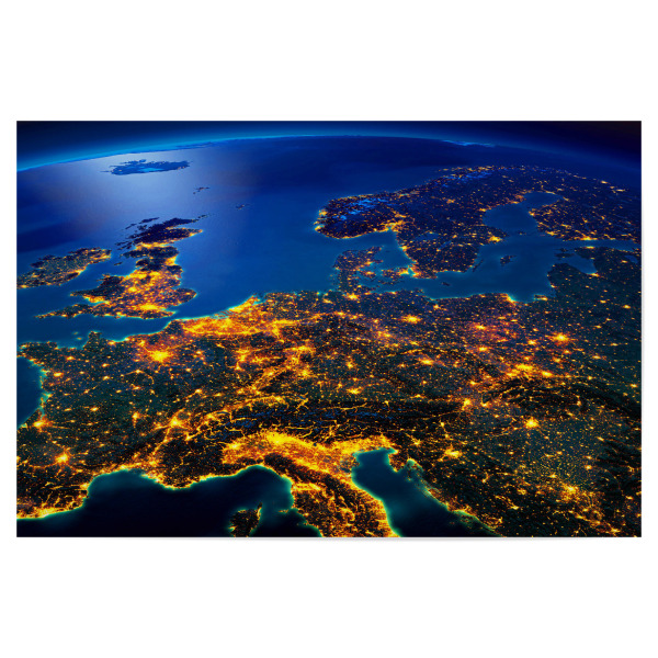 Poster 30x20 cm "Central Europe Night View From Space" artboxONE - Galaxy