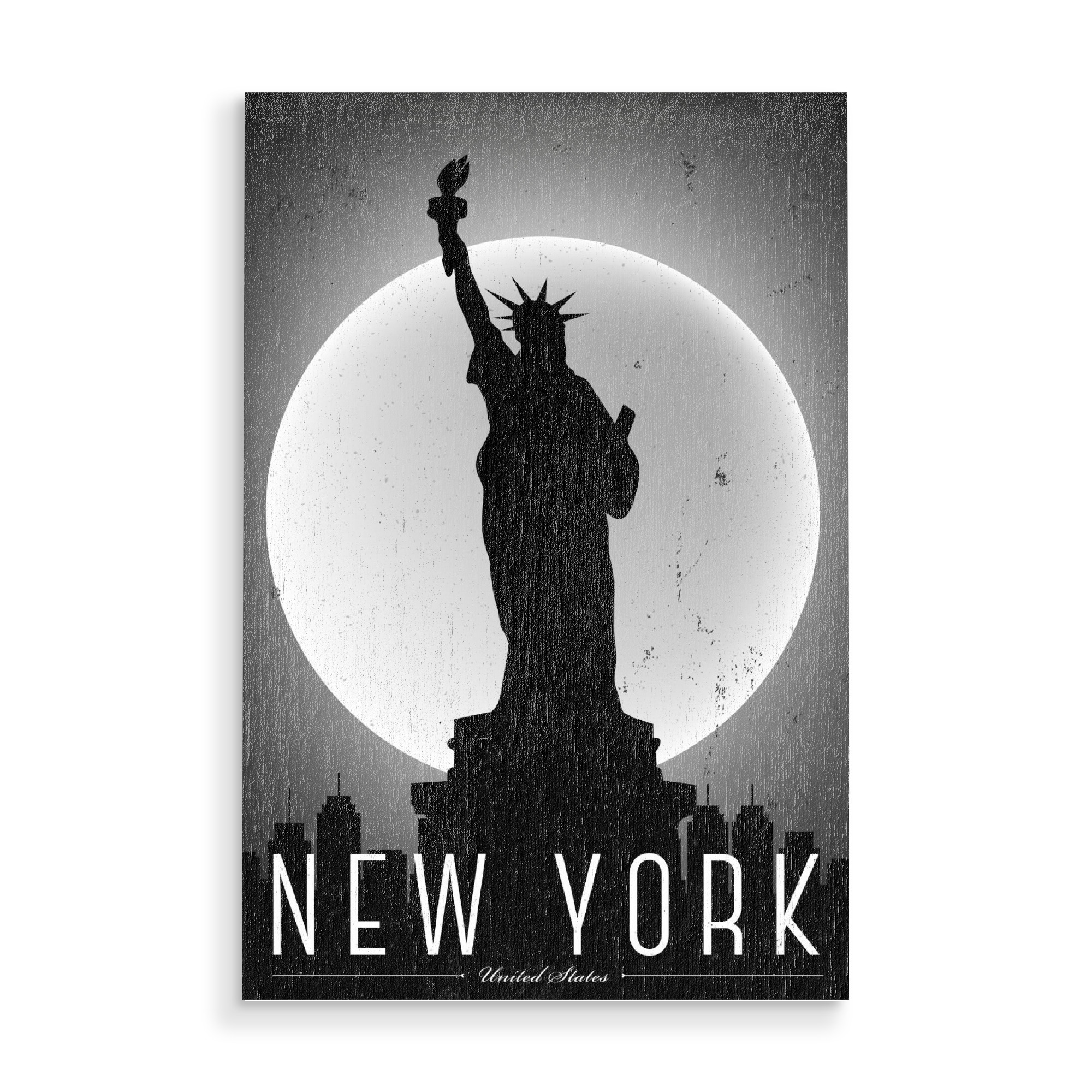 Holzbild "Black & White New York USA Night" artboxONE - Städte,Städte / New York,Schwarzweiß