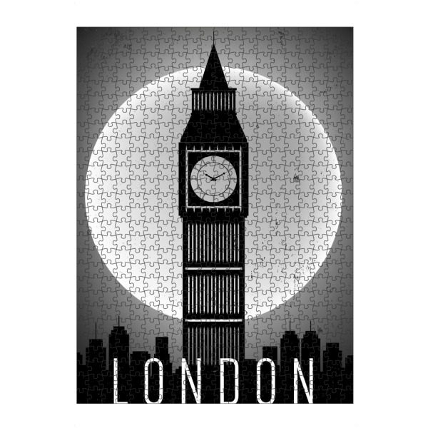 Puzzle Ravensburger "Black & White London England Night" artboxONE - Städte,Städte / London,Schwarzweiß