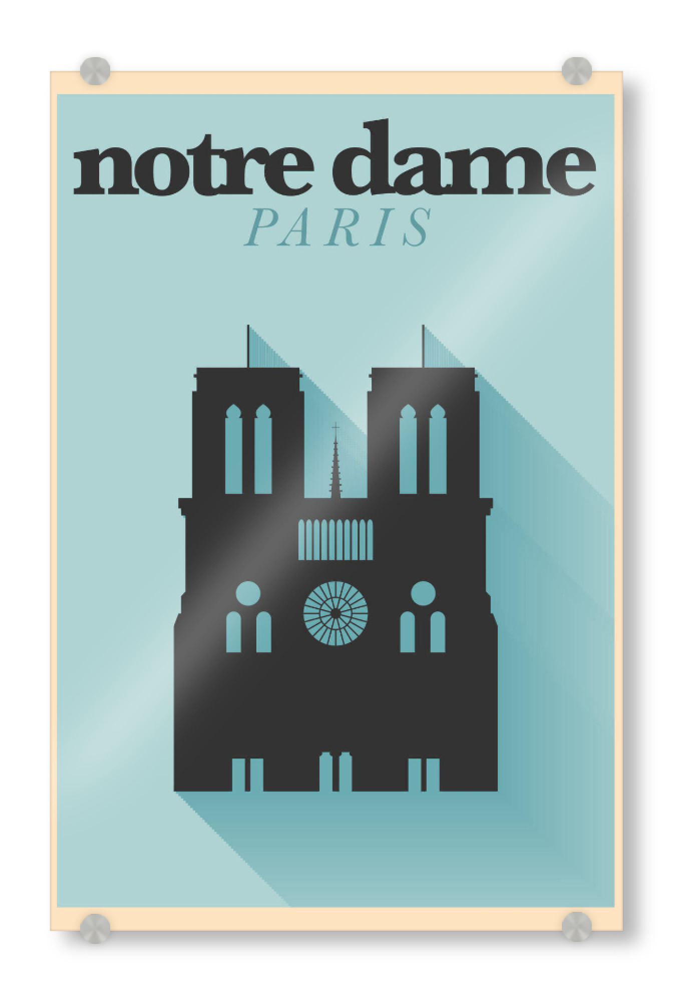 Acrylglasbild "Minimal Flat Notre Dame Paris" artboxONE - Städte,Städte / Paris,Reise / Länder