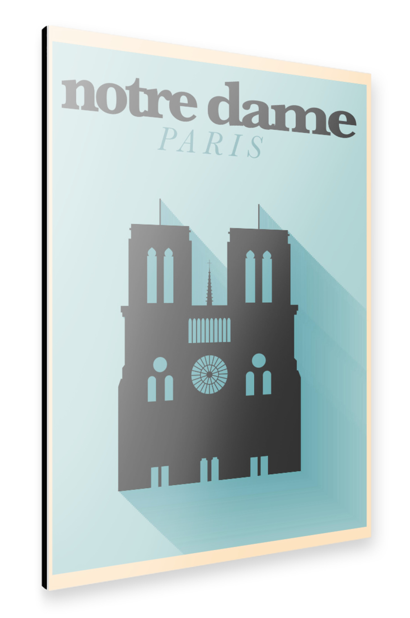 Alu-Dibond "Minimal Flat Notre Dame Paris" 75x50 cm artboxONE