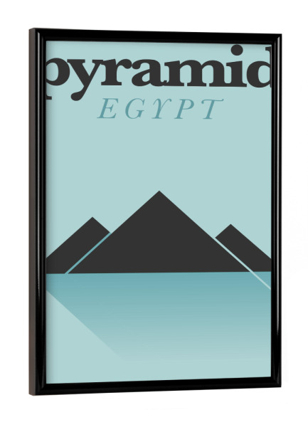Poster mit schwarzem Rahmen "Minimal Flat Pyramid Egypt" artboxONE - Städte,Reise,Reise / Afrika,Reise / Länder