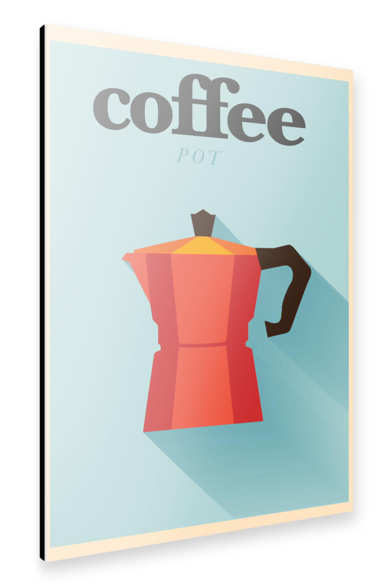 Alu-Dibond "Minimal Flat Coffee Pot" 75x50 cm artboxONE