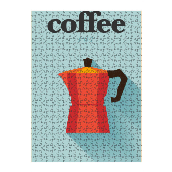 Puzzle Ravensburger "Minimal Flat Coffee Pot" artboxONE - Essen & Trinken - Minimal,Flat,Coffee,Pot,Design,Kaffee,Morgens,Togo,Kanne,Heiß
