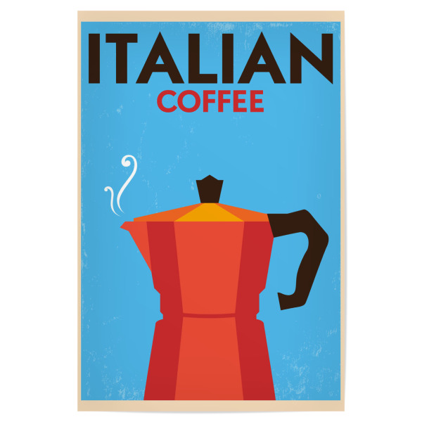 Poster "Retro Italian Coffee" artboxONE - Städte,Essen & Trinken,Reise / Länder