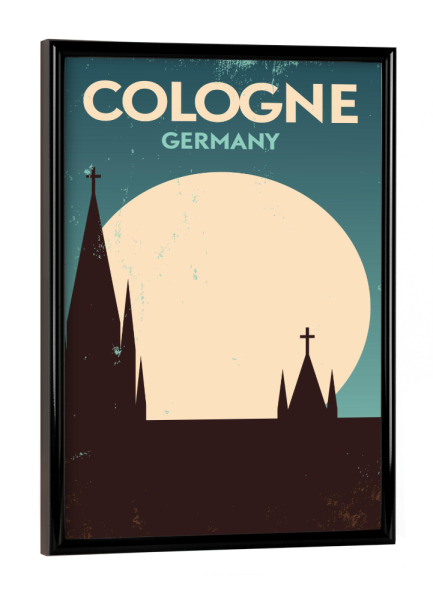 Poster mit schwarzem Rahmen "Retro Cologne Germany" artboxONE - Städte,Städte / Köln,Reise,Reise / Länder