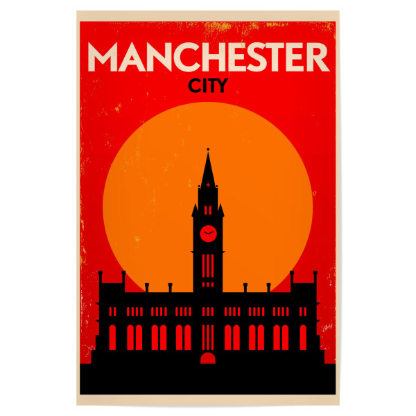 Poster 30x20 cm "Retro Manchester England" artboxONE - Städte,Reise,Reise / Länder