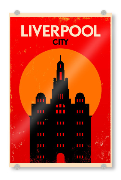 Acrylglasbild "Retro Liverpool England" artboxONE - Städte,Reise,Reise / Länder