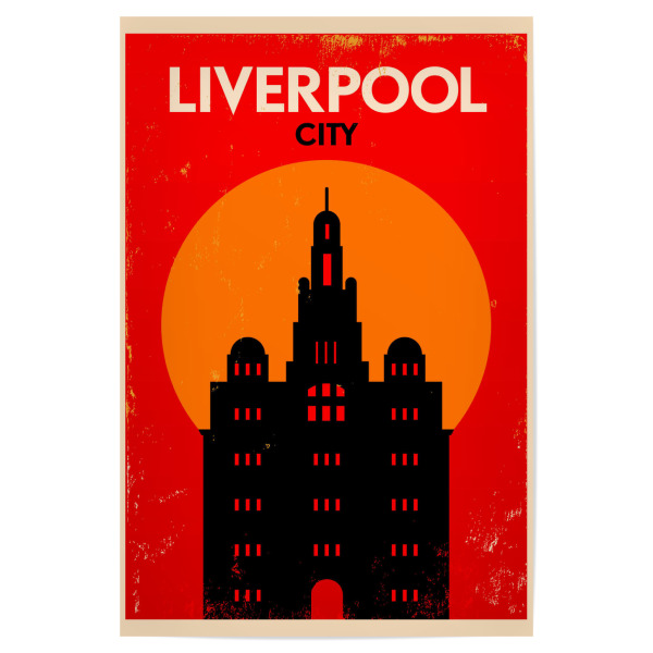 Poster 30x20 cm "Retro Liverpool England" artboxONE - Städte,Reise,Reise / Länder