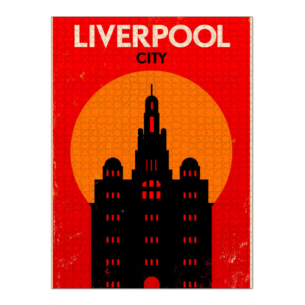 Puzzle Ravensburger "Retro Liverpool England" artboxONE - Städte,Reise,Reise / Länder