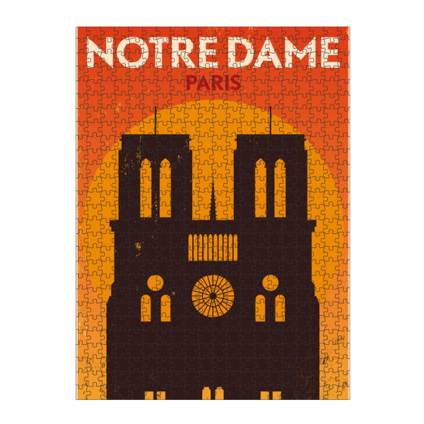 Puzzle Ravensburger "Retro Notre Dame Paris - France" artboxONE - Städte,Reise,Städte / Paris,Reise / Länder