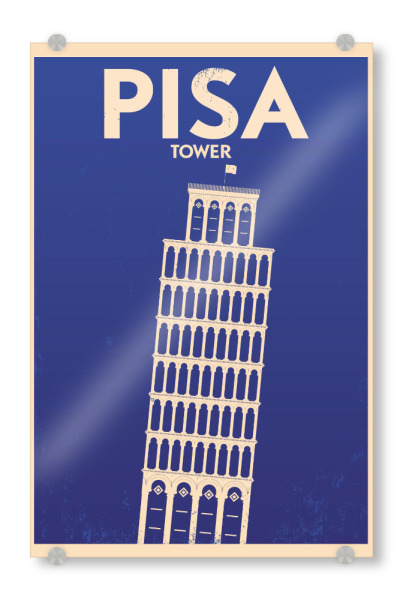 Acrylglasbild "Retro Pisa" artboxONE - Städte,Reise,Reise / Länder