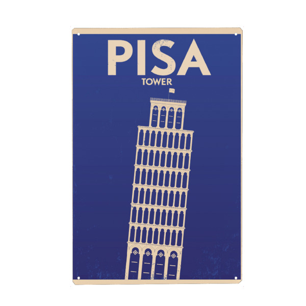 Holzbild "Retro Pisa" artboxONE - Städte,Reise,Reise / Länder