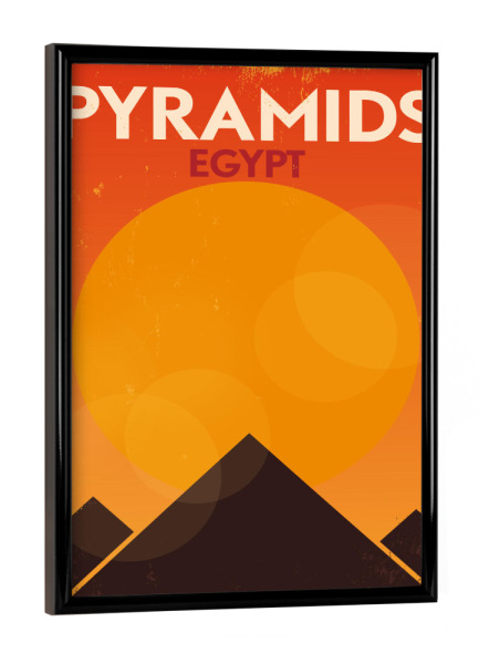 Poster mit schwarzem Rahmen "Retro Pyramids" artboxONE - Städte,Reise,Reise / Strand und Meer,Reise / Afrika,Reise / Länder