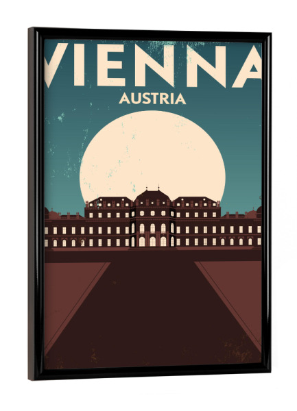 Poster mit schwarzem Rahmen "Retro Vienna" artboxONE - Städte,Reise,Reise / Länder,Städte / Wien