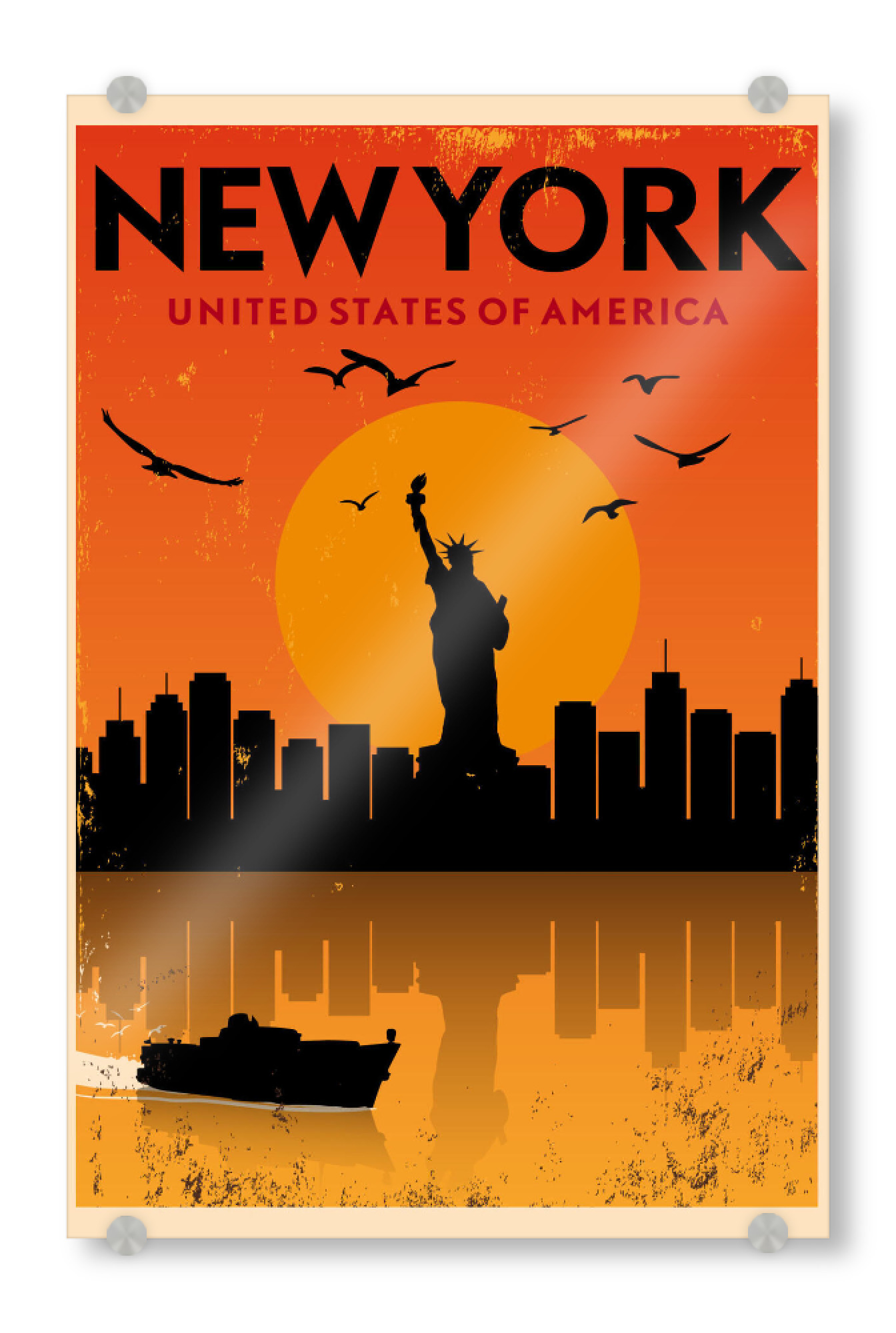 Acrylglasbild "Retro New York" artboxONE - Städte,Städte / New York,Reise,Reise / Länder