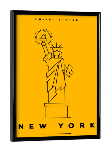 Poster mit schwarzem Rahmen "Minimal New York" artboxONE - Städte,Städte / New York,Reise,Reise / Länder