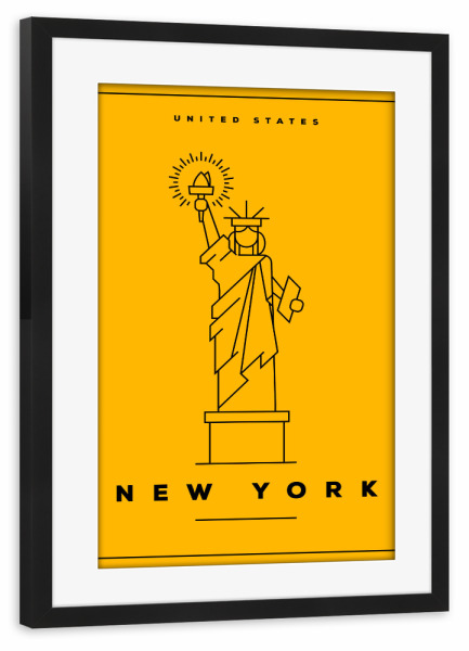 Poster mit Rahmen schwarz "Minimal New York" artboxONE - Städte,Städte / New York,Reise,Reise / Länder