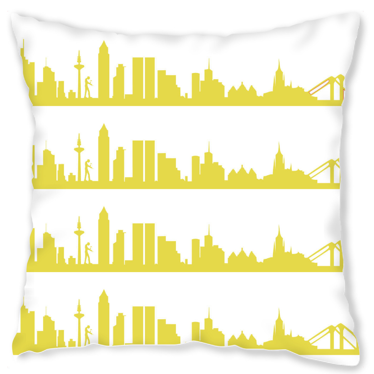 Design-Kissen "Frankfurt 06 Skyline Spring-Green Print monochrome" artboxONE - Stߤdte,Abstrakt,Architektur,Stߤdte / Frankfurt