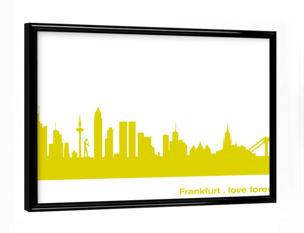 Poster mit schwarzem Rahmen "Frankfurt 06 Skyline Spring-Green Print monochrome" artboxONE - Städte,Abstrakt,Architektur,Städte / Frankfurt