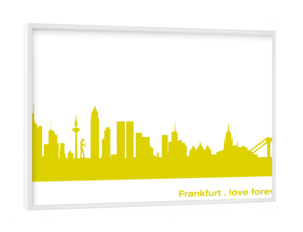 Poster mit weißem Rahmen "Frankfurt 06 Skyline Spring-Green Print monochrome" artboxONE - Städte,Abstrakt,Architektur,Städte / Frankfurt