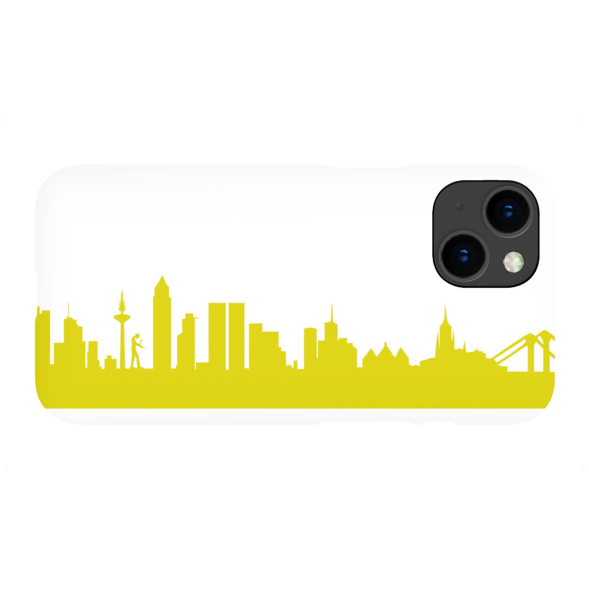 iPhone "Frankfurt 06 Skyline Spring-Green Print monochrome" Premium-Case Handyhülle artboxONE