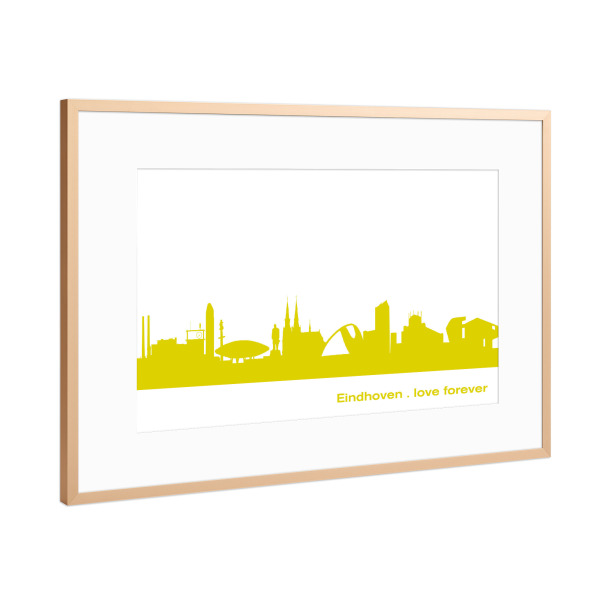Poster mit Rahmen Kupfer "Eindhoven 06 Skyline Spring-Green Print monochrome" artboxONE - Städte,Abstrakt,Architektur,Städte / Weitere