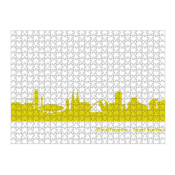 artboxONE Puzzle "Eindhoven 06 Skyline Spring-Green Print monochrome" artboxONE - Städte,Abstrakt,Architektur,Städte / Weitere