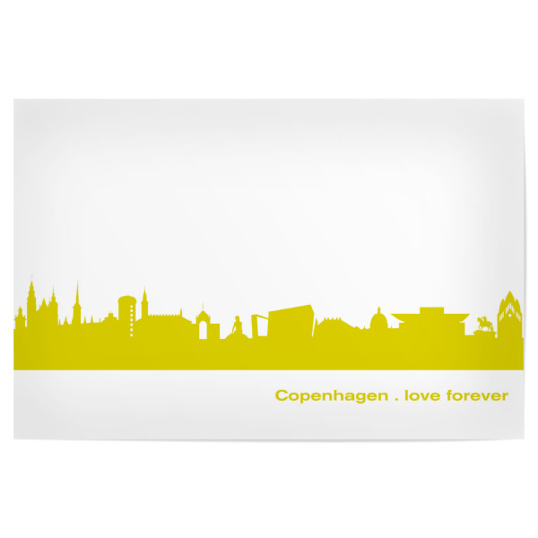 Poster "Kopenhagen 06 Skyline Spring-Green Print monochrome" artboxONE - Städte,Abstrakt,Architektur,Städte / København