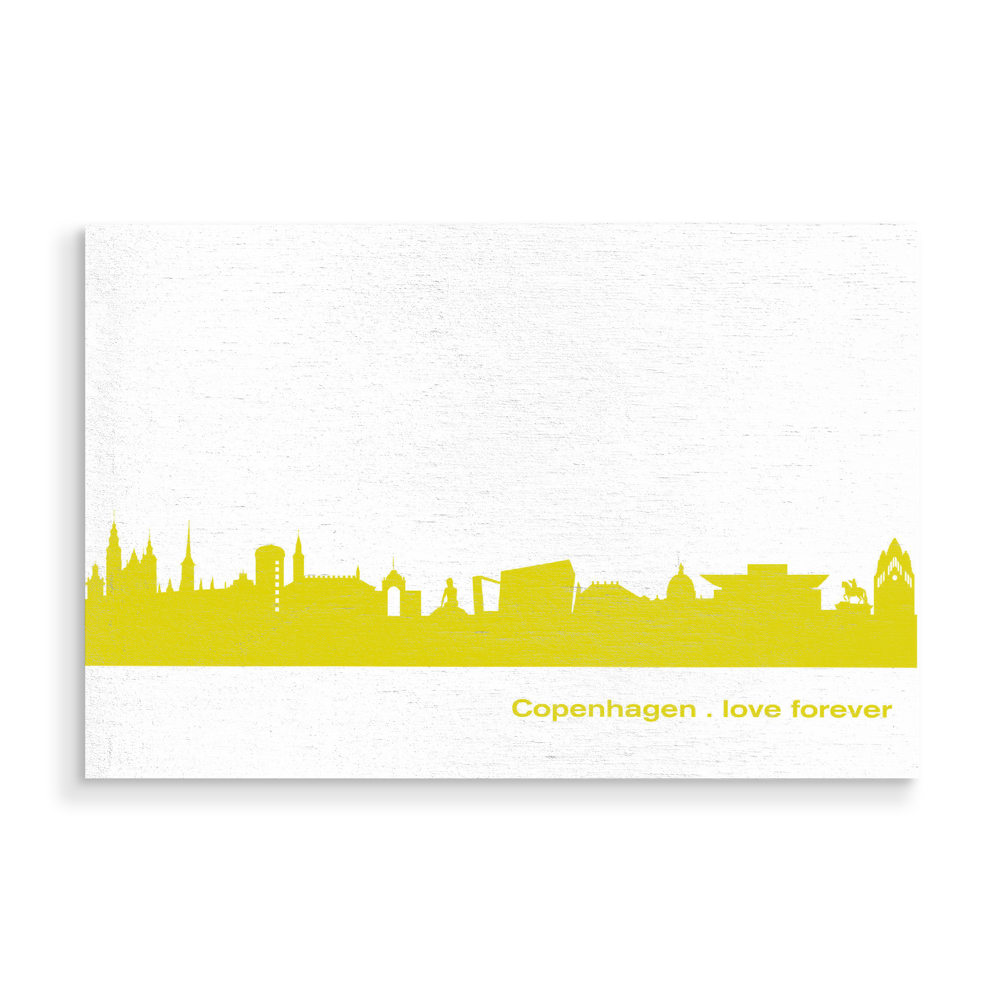 Holzbild "Kopenhagen 06 Skyline Spring-Green Print monochrome" artboxONE - Städte,Abstrakt,Architektur,Städte / København
