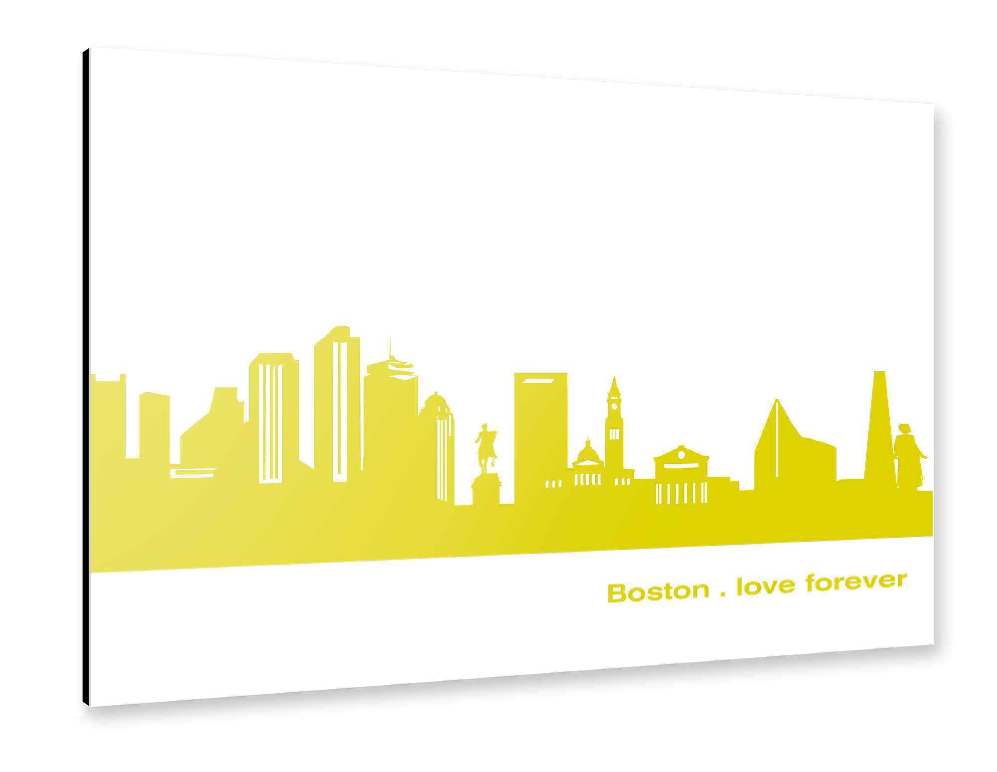 Alu-Dibond "Boston 06 Skyline Spring-Green Print monochrome" 30x20 cm artboxONE
