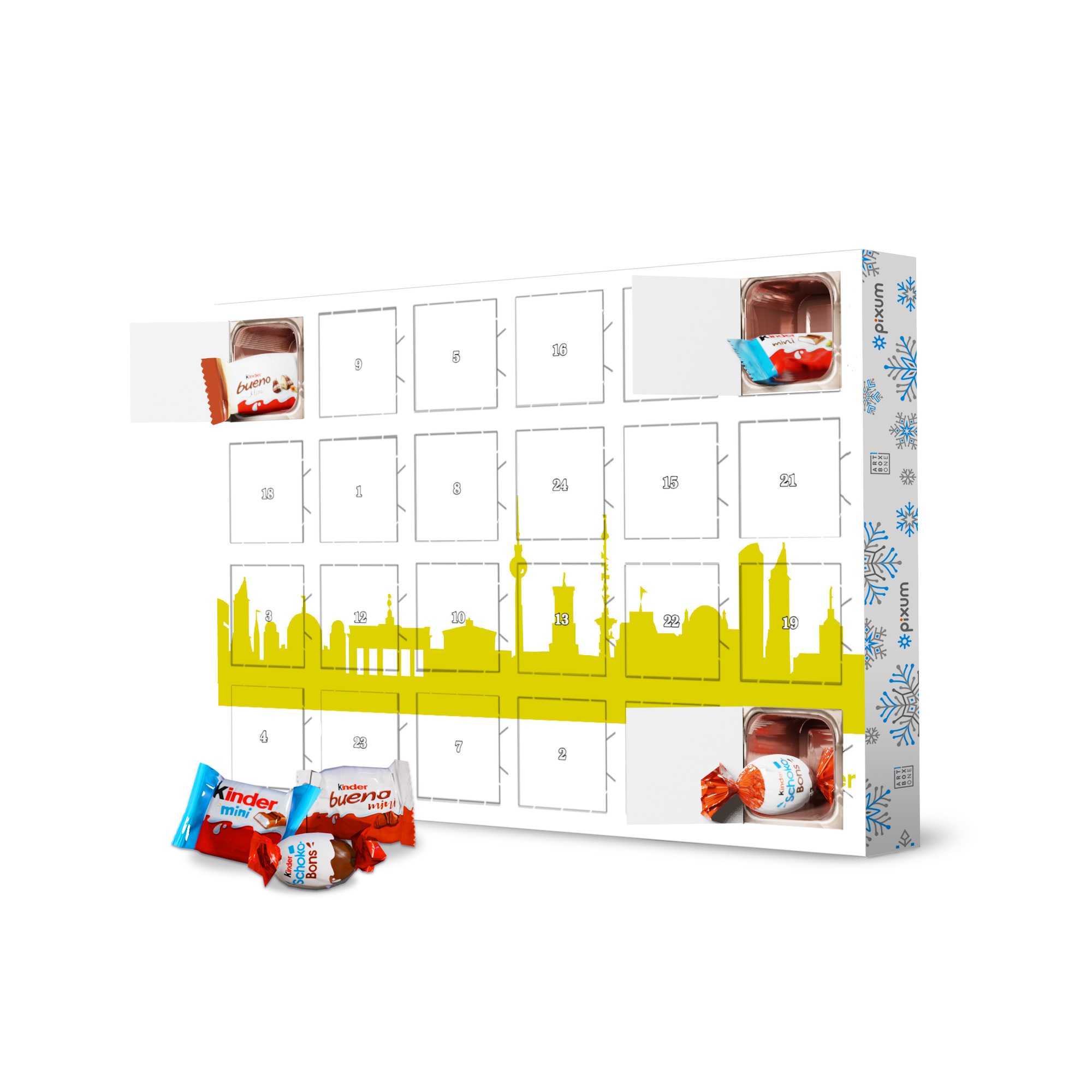 Adventskalender mit Produkten von Kinder Berlin 06 Skyline Spring-Green Print monochrome artboxONE Adventskalender Städte