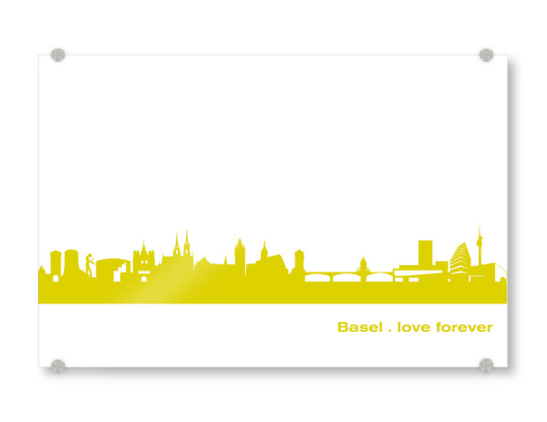 Acrylglasbild "Basel 06 Skyline Spring-Green Print monochrome" artboxONE - Städte,Abstrakt,Architektur,Städte / Weitere