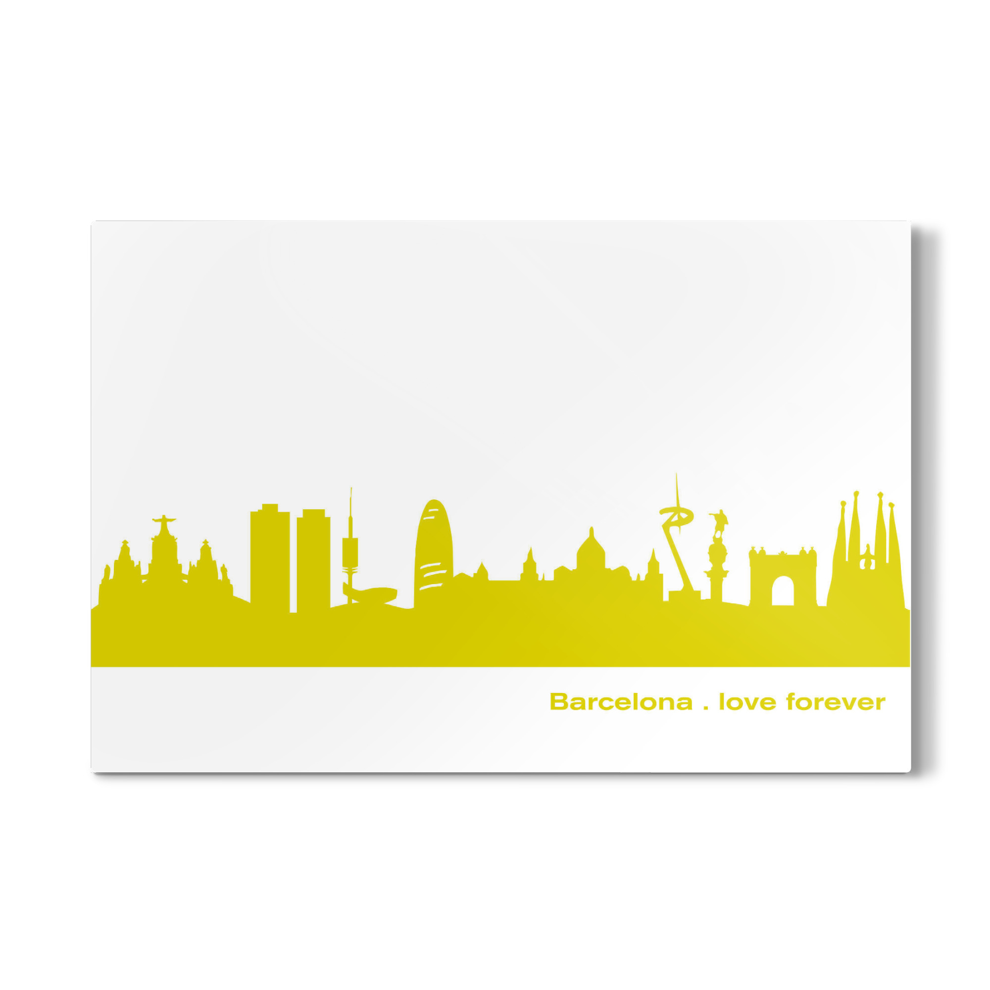 Galerie-Print "Barcelona 06 Skyline Print in Spring-Green monochrome" 30x20 cm artboxONE