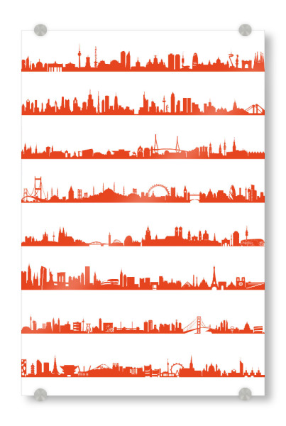 Acrylglasbild "16 Metropolen Tangerine" artboxONE - Städte,Abstrakt,Architektur,Städte / Weitere