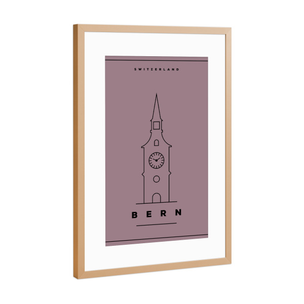 Poster mit Rahmen Kupfer "Minimal Bern" artboxONE - Städte,Reise,Reise / Länder
