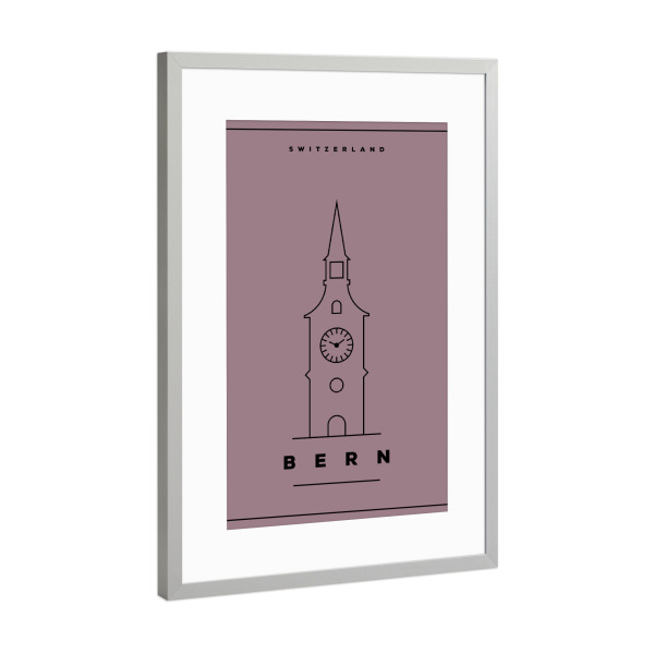 Poster mit Rahmen Silber "Minimal Bern" artboxONE - Städte,Reise,Reise / Länder