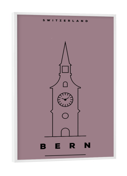 Poster mit weißem Rahmen "Minimal Bern" artboxONE - Städte,Reise,Reise / Länder