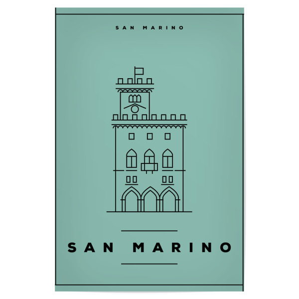 Poster 30x20 cm "Minimal San Marino" artboxONE - Städte,Reise,Reise / Länder,Städte / Weitere