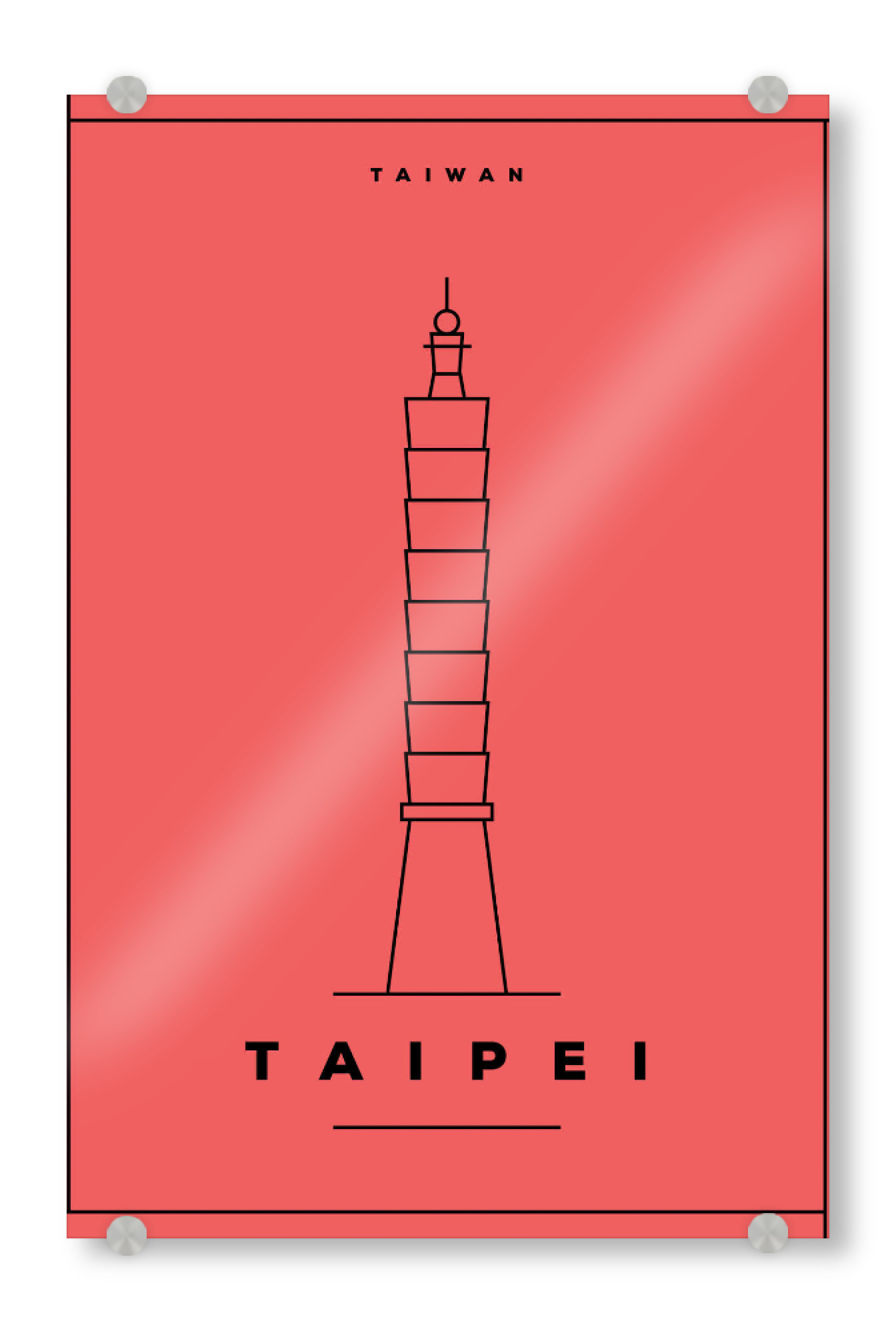 Acrylglasbild "Minimal Taipei" artboxONE - Städte,Reise,Reise / Asien,Städte / Weitere