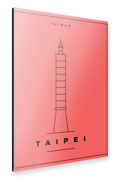 Alu-Dibond "Minimal Taipei" 30x20 cm artboxONE