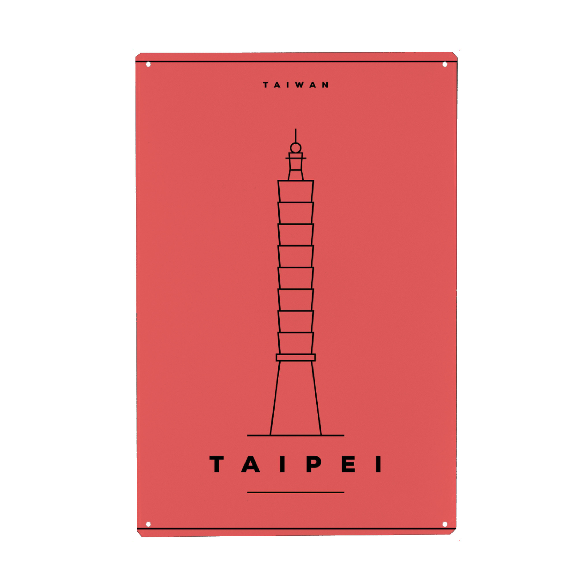 Metall Poster "Minimal Taipei" artboxONE - Städte,Reise,Reise / Asien,Städte / Weitere