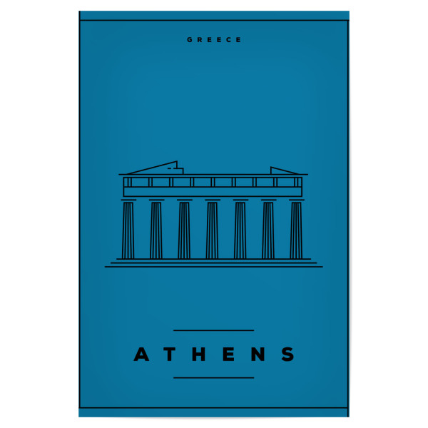 Poster 30x20 cm "Minimal Athens" artboxONE - Städte,Reise,Reise / Länder